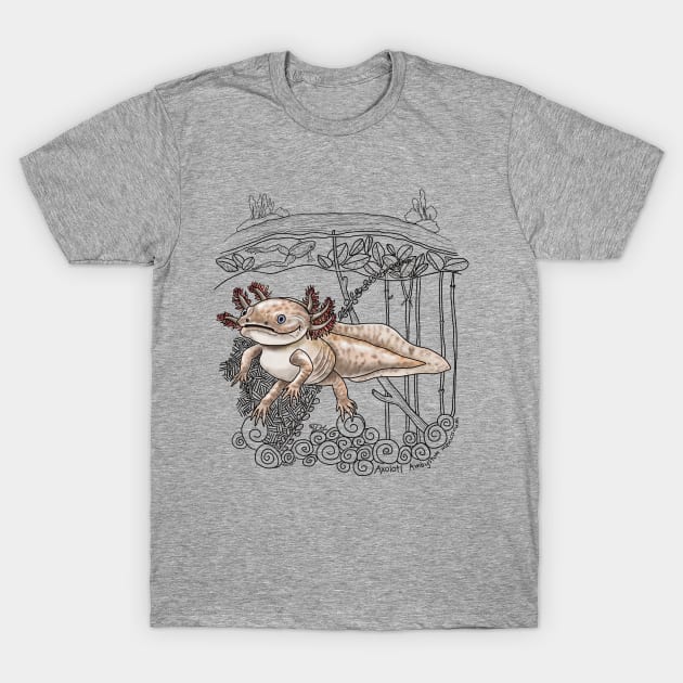 The endangered Axolotl in it's native lake T-Shirt by mernstw